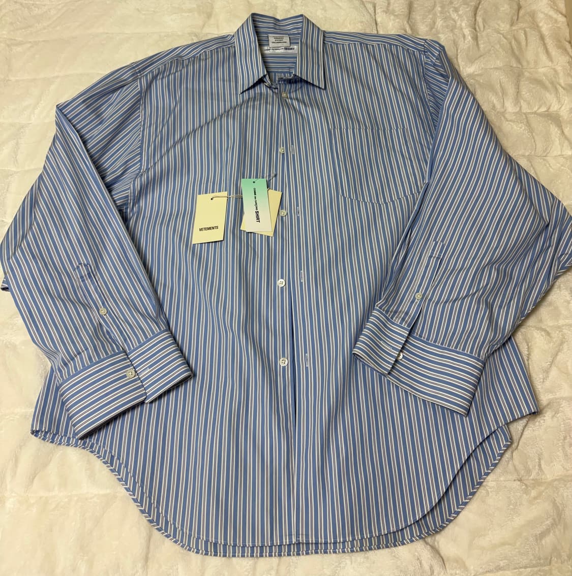 베트멍 꼼데가르송 오버핏 스트라이프 셔츠 블루 / S 상품이미지6