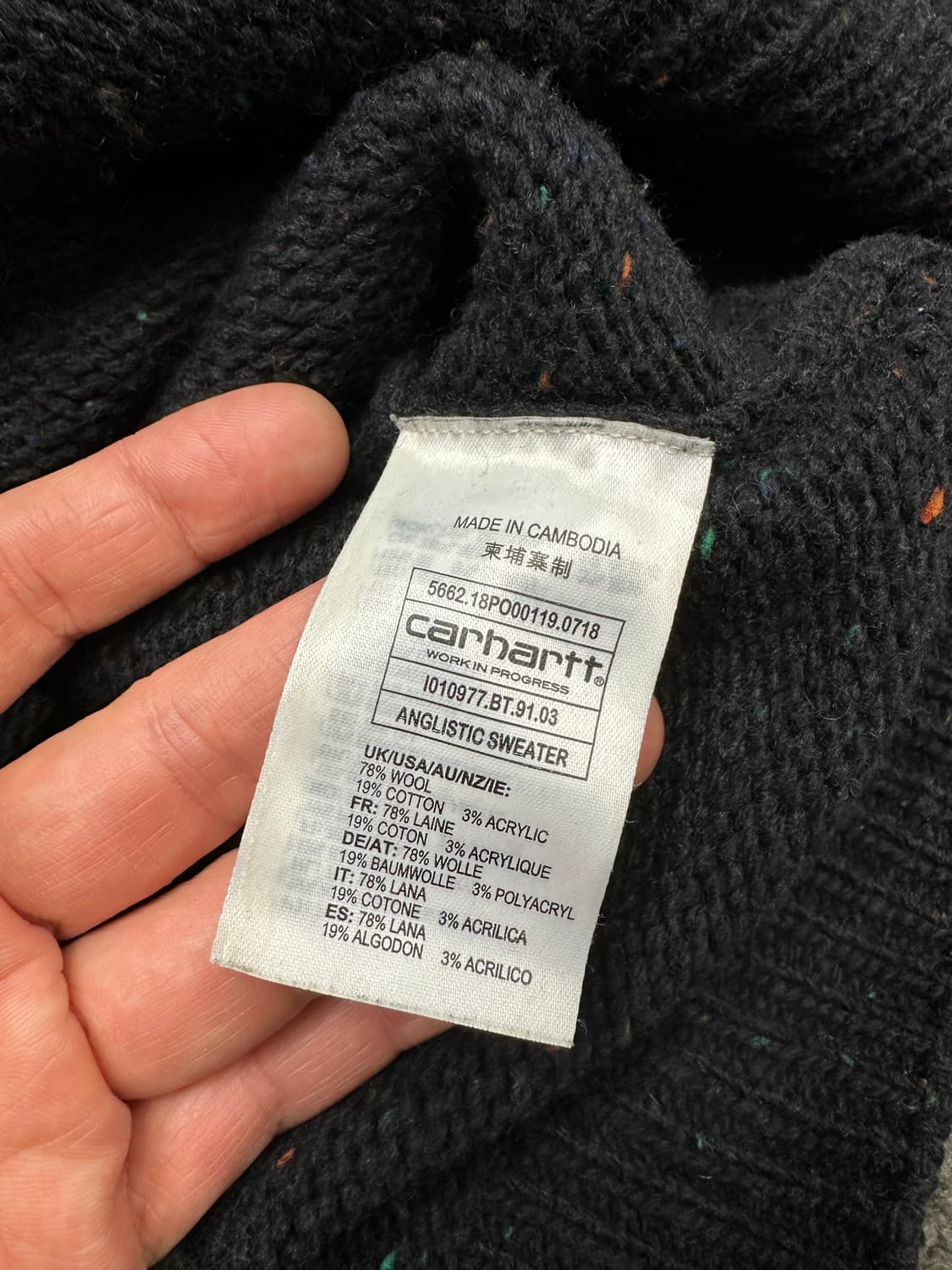 칼하트 앵글리스틱 스웨터 블랙 L 상품이미지4