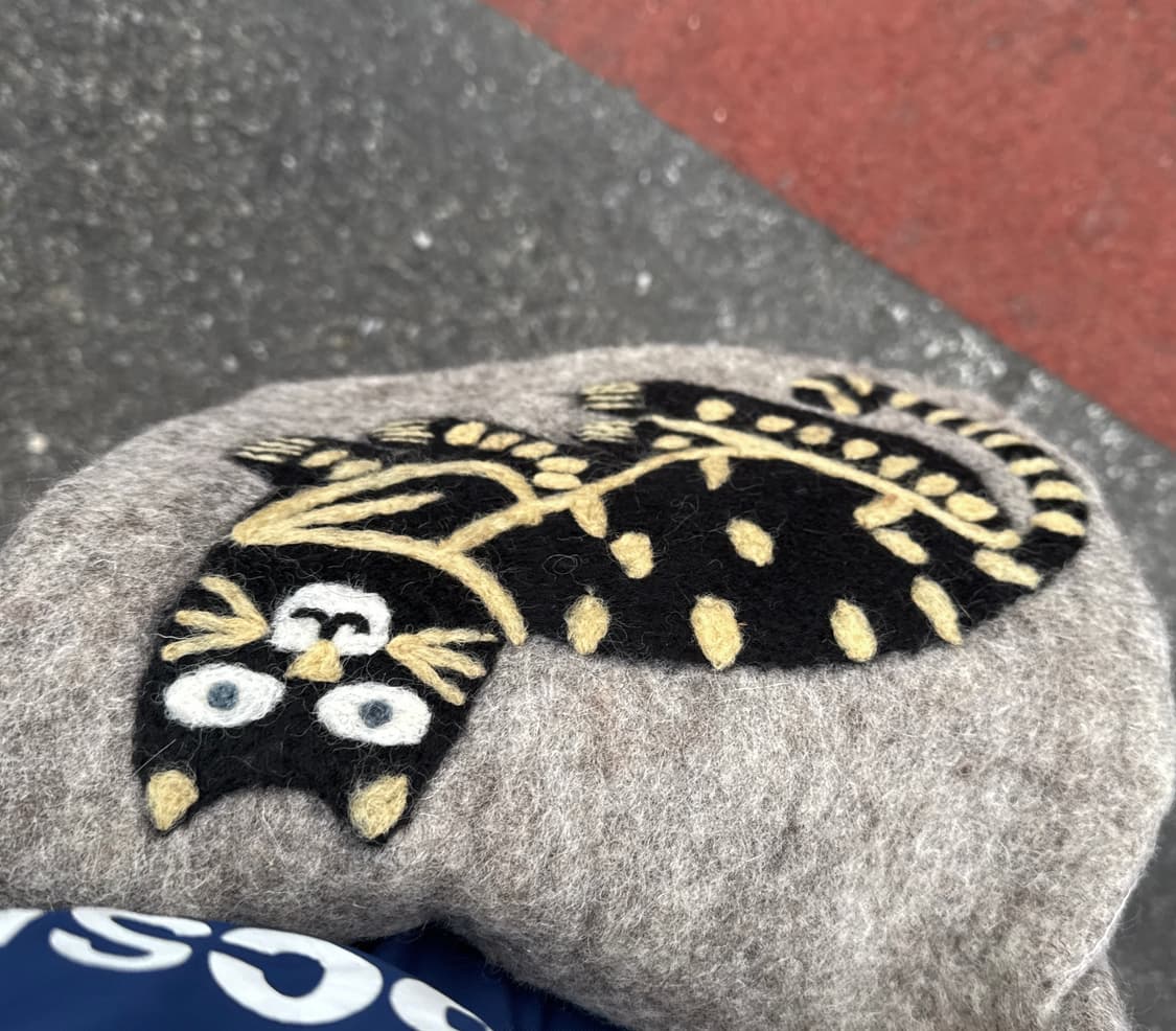 일본 수제 울 고양이 크로스백 상품이미지1