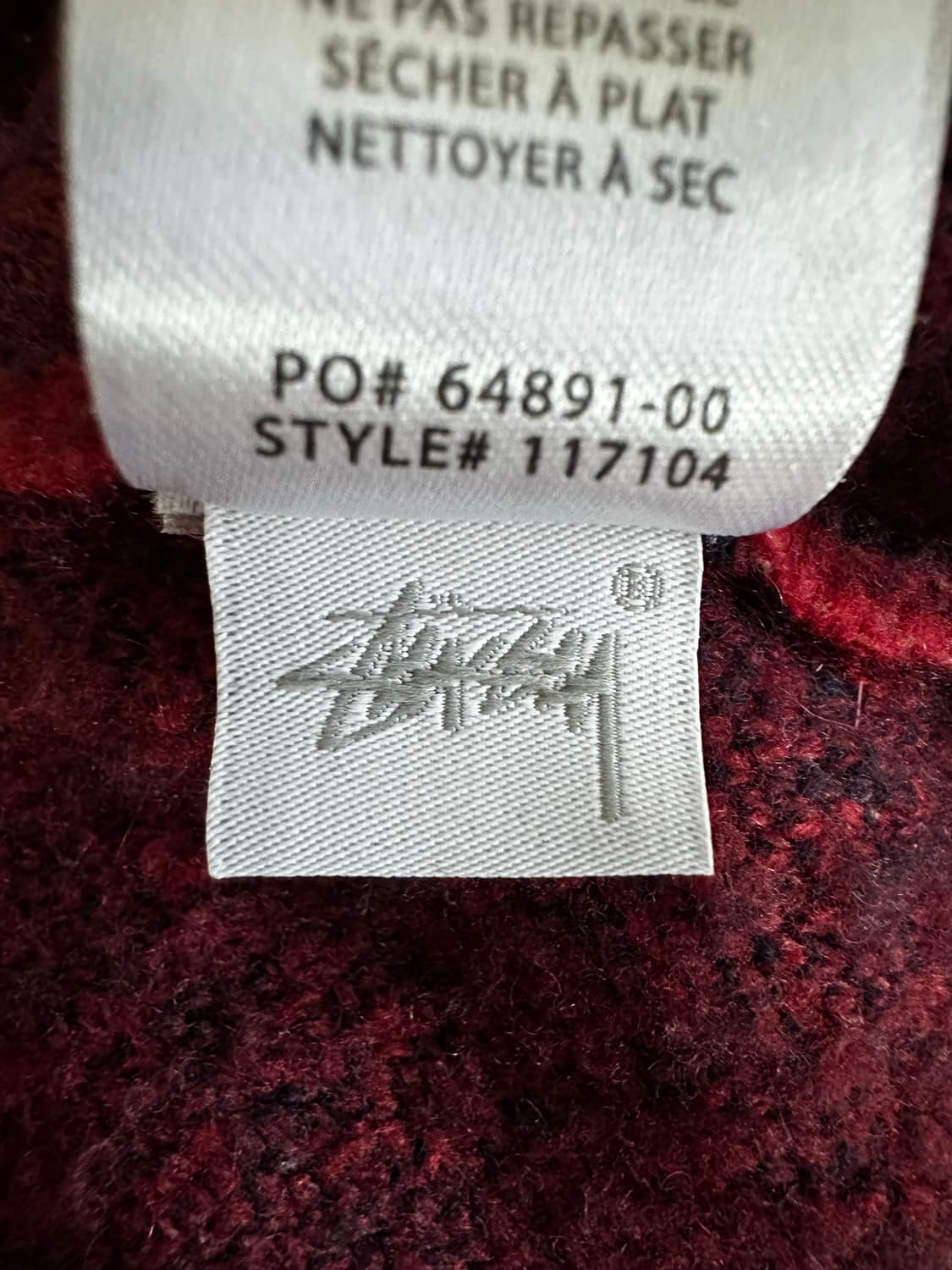 스투시 스포츠 니트 스웨터 M 레드 상품이미지3