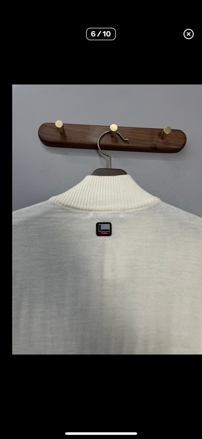 후부 90s 배색 아이보리 니트집업 A2463 상품이미지6