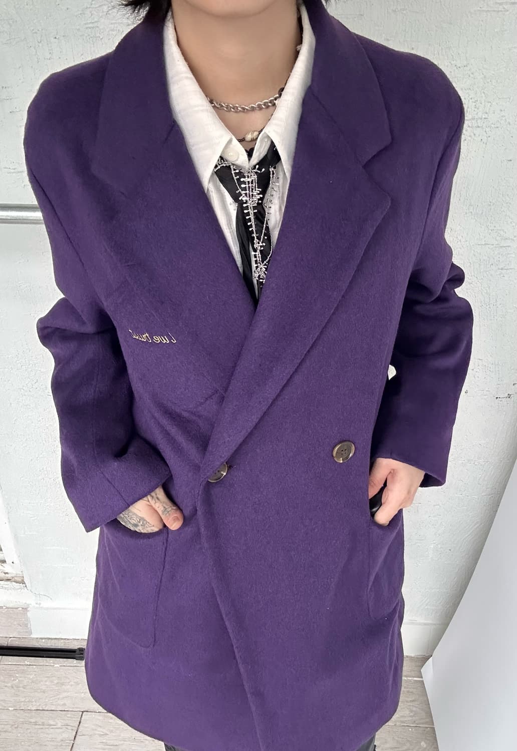 SAINTLESS purple duffel coat 상품이미지1