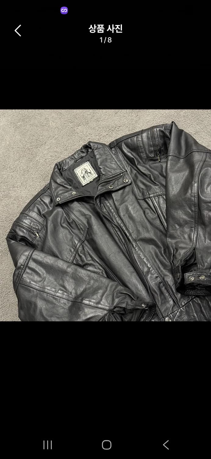 [정품/M]  h.b leather 블랙 가죽 봄버 자켓 c1 상품이미지1