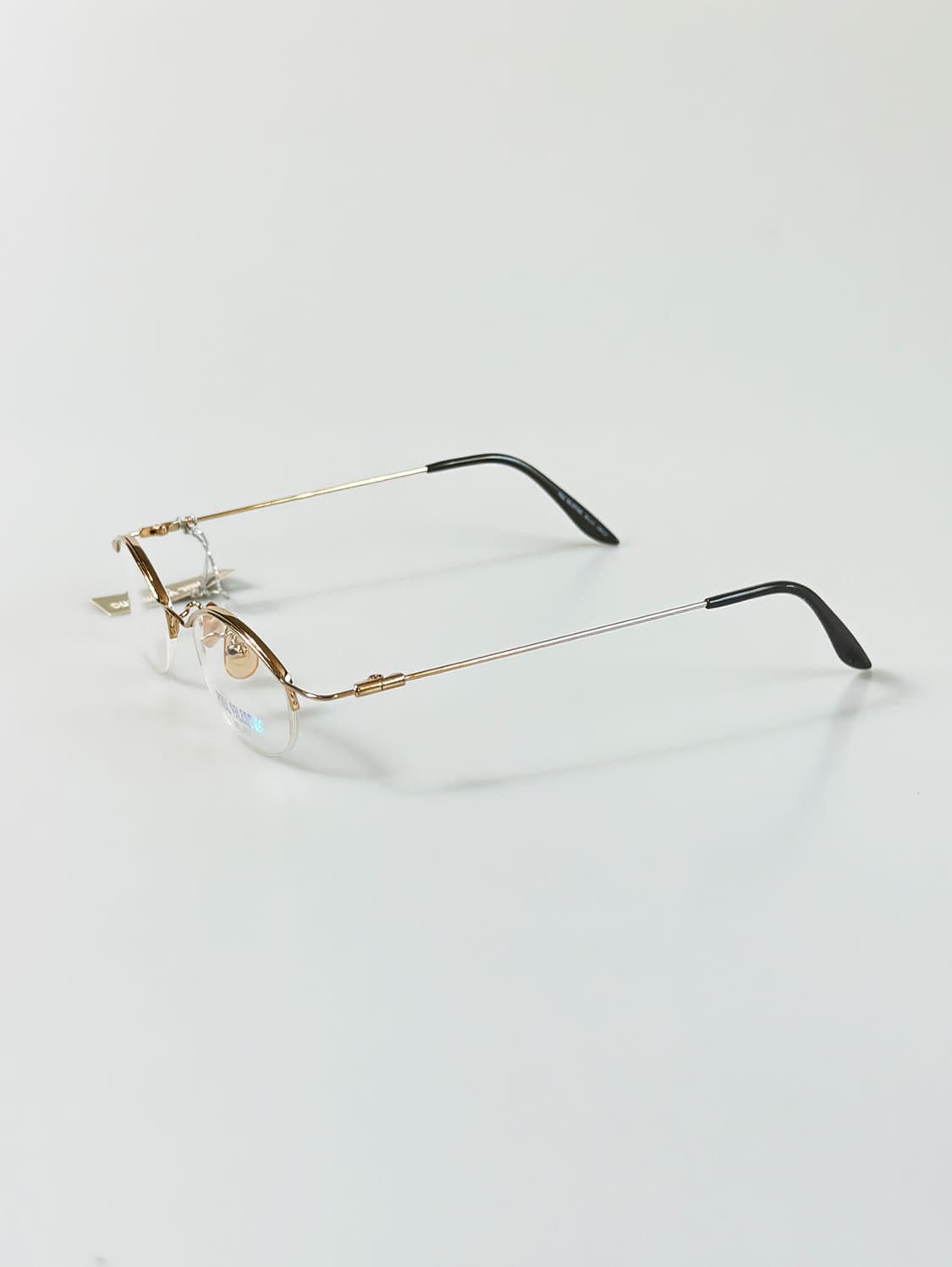 90s Paul Valentino 골드 오벌 반무테 빈티지 안경 상품이미지3