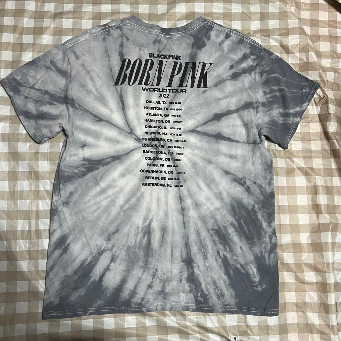 블랙핑크 2022 월드투어 타이다이 반팔 L 굿즈 반팔티 나염 블핑 상품이미지3