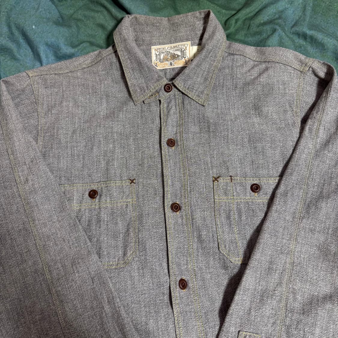 [17]프리휠러스 화이트페퍼 샴브레이 닐 워크셔츠 상품이미지6