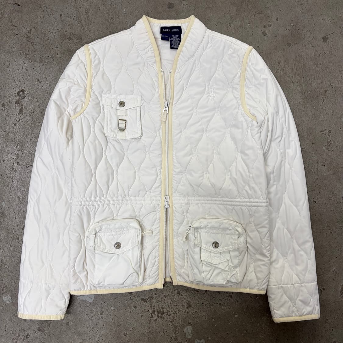 폴로 화이트 퀼팅 누빔 자켓[2127] 상품이미지1