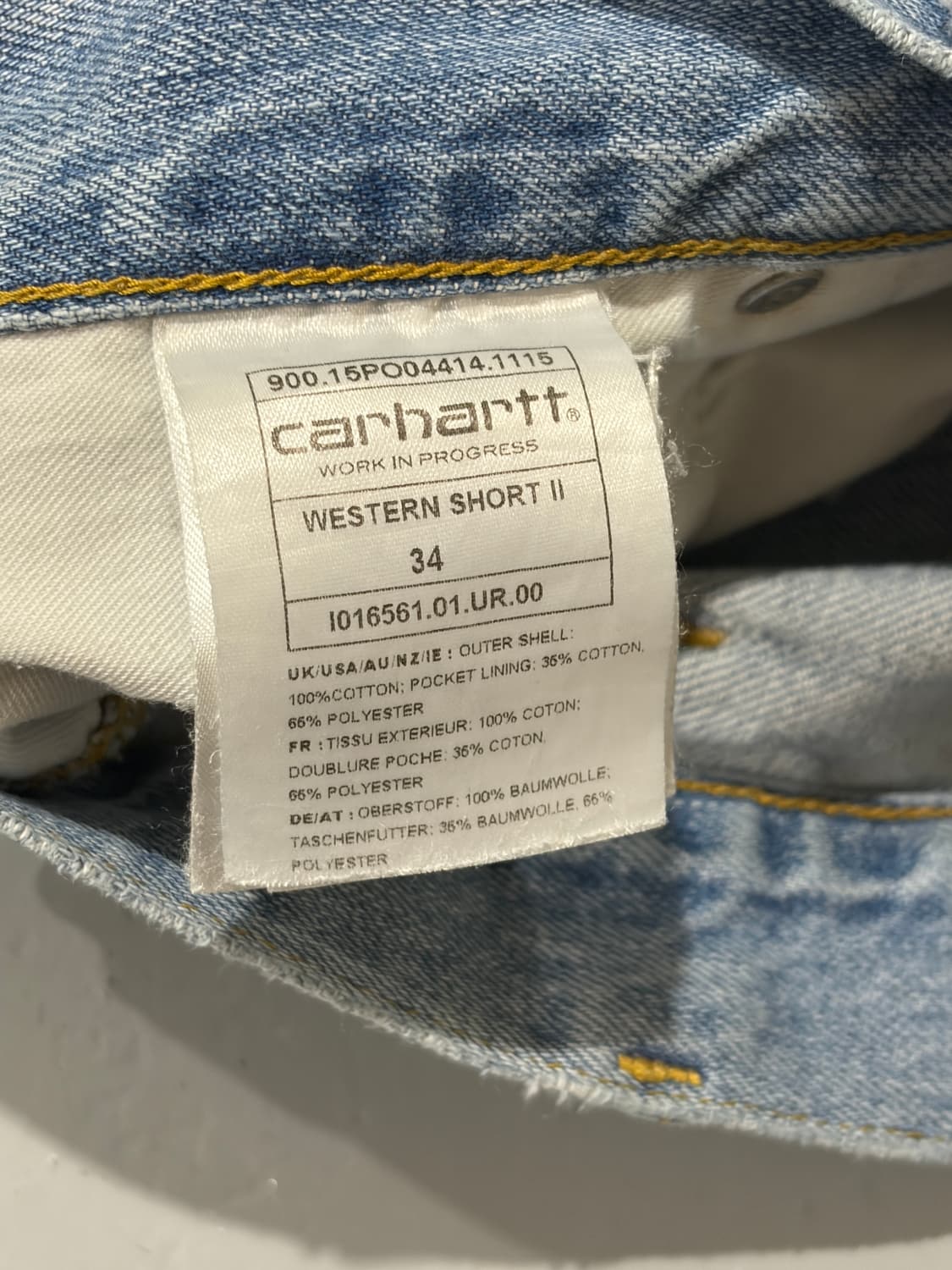 칼하트(Carhartt) 연청 웨스턴 데님 팬츠 반바지 상품이미지9