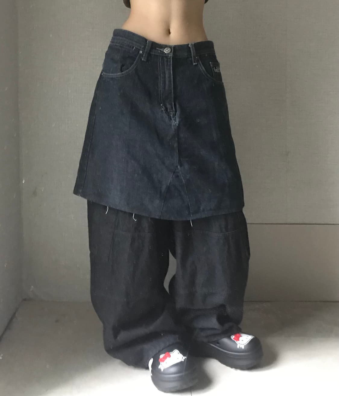 오리엔탈디테일 데님 미디스커트 상품이미지2