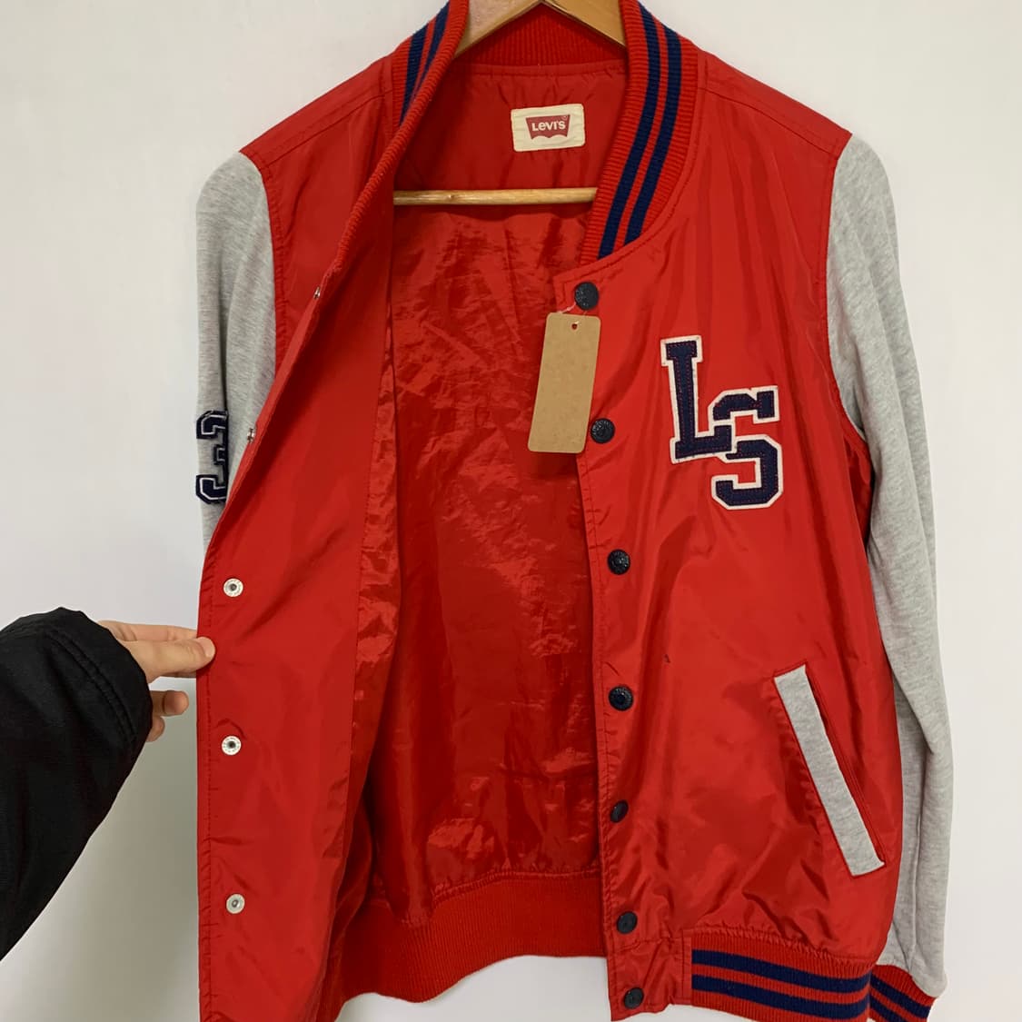 리바이스 키즈 레드 그레이 스타디움 자켓 바시티 야구점퍼 여성 상품이미지6