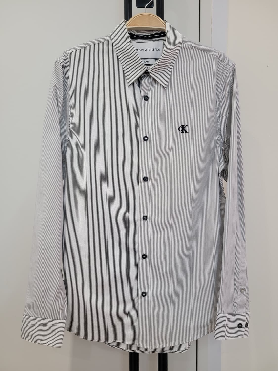 캘빈클라인 남성 스트라이프 믹스패턴 긴팔 셔츠 S사이즈 상품이미지1