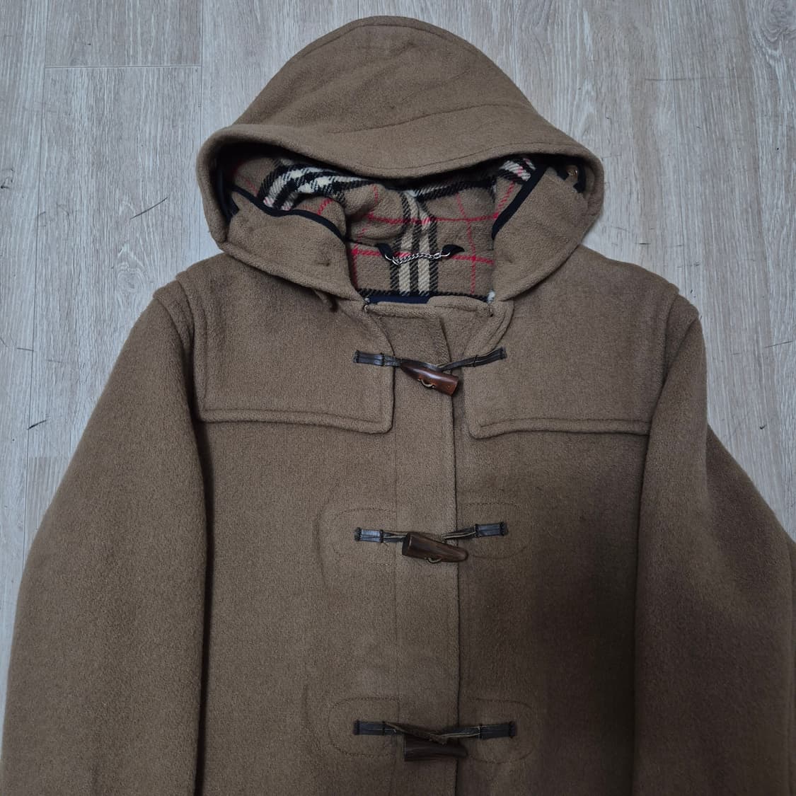 버버리 런던 노바체크 안감 후드 떡볶이코트 L(100) 상품이미지2