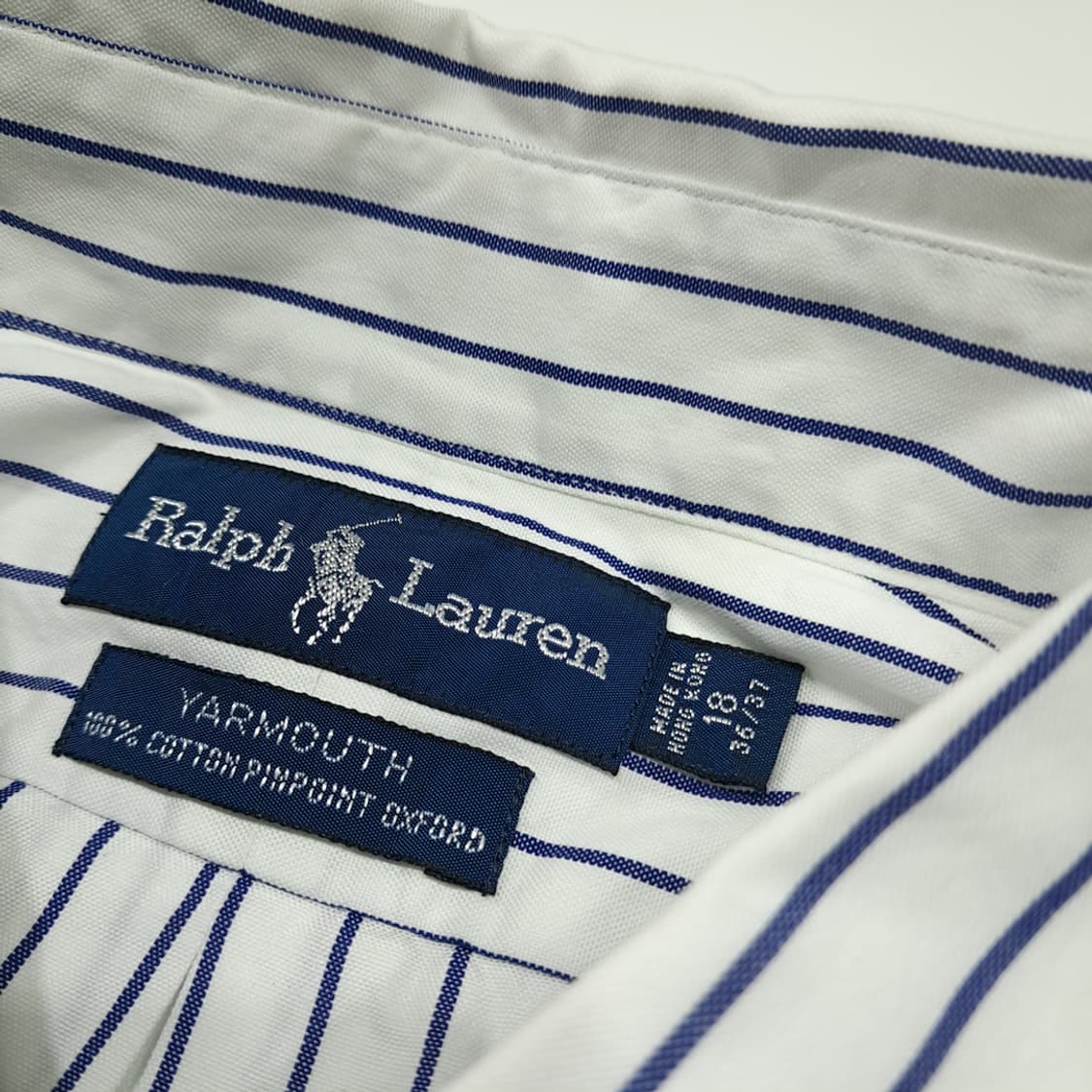 CL852 2XL 폴로 90s 홍콩판 네이비 스트라이프 셔츠 남방 상품이미지3