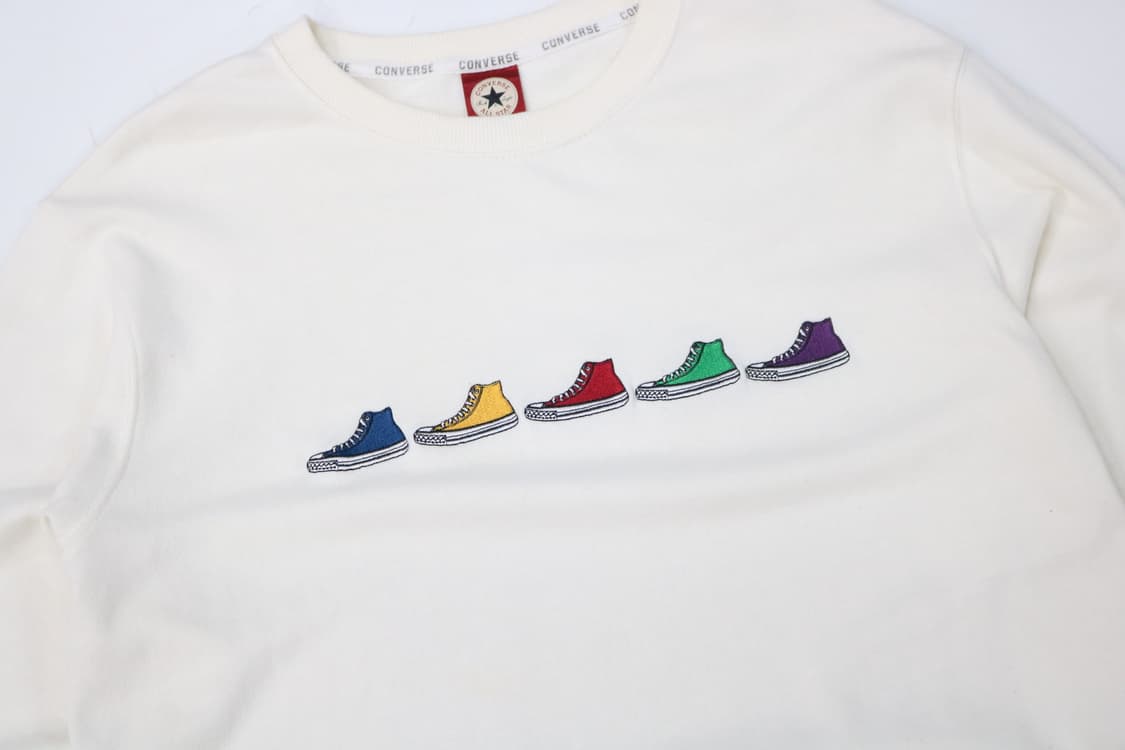 Converse 컨버스 올스타 하이탑 자수 아이보리 맨투맨 (L) 상품이미지3