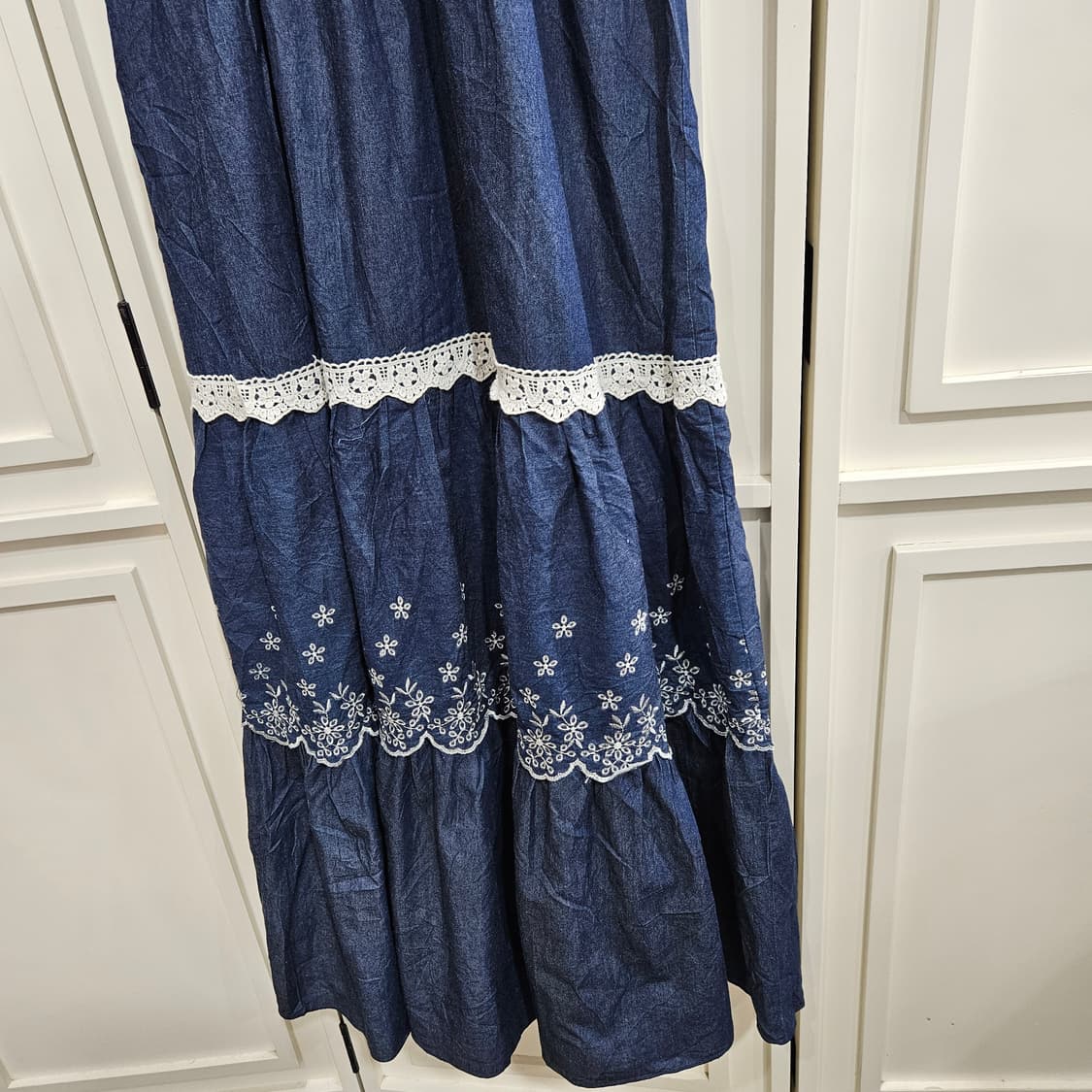 리즈리사 데님 레이스 롱원피스 상품이미지9