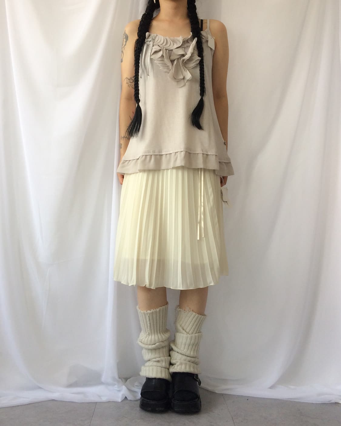 Corsage fringe point sleeveeless 상품이미지1