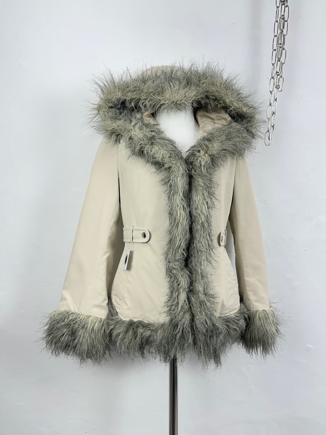Grayish Hood Fur Jacket 상품이미지2