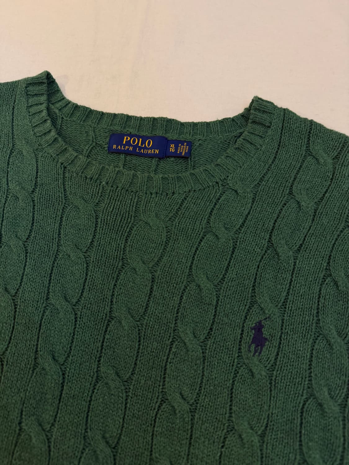 폴로 랄프로렌 신형 희귀컬러 케이블 꽈배기 니트 그린 상품이미지2