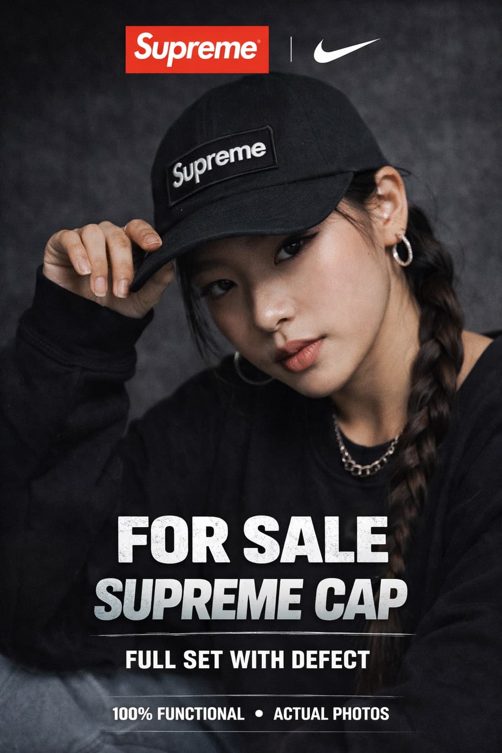 슈프림 블랙 캡 모자 상품이미지1