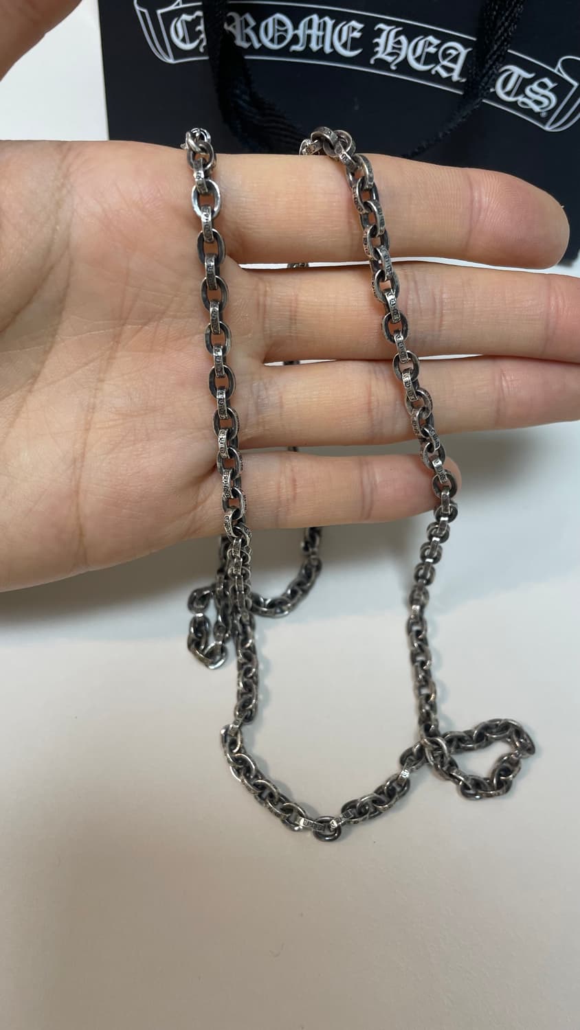 새상품 크롬하츠 페이퍼체인 30인치 팝니다 상품이미지5