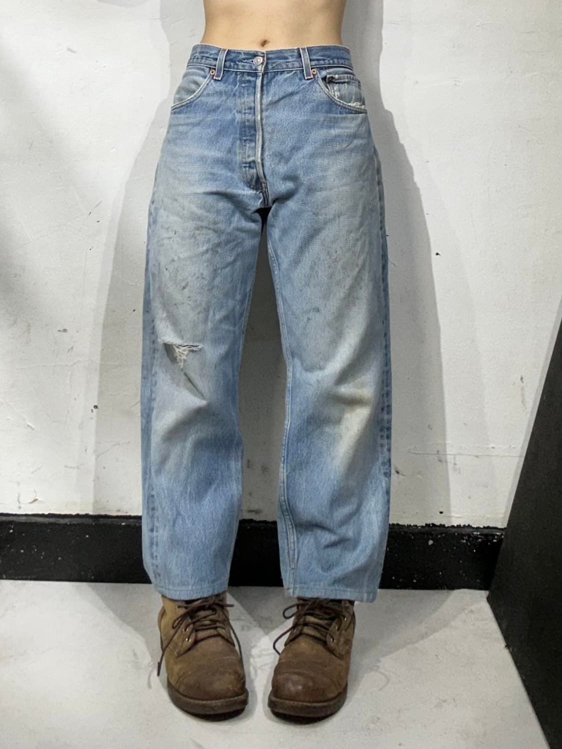 리바이스 501xx 연청 와이드 데님 팬츠  상품이미지2