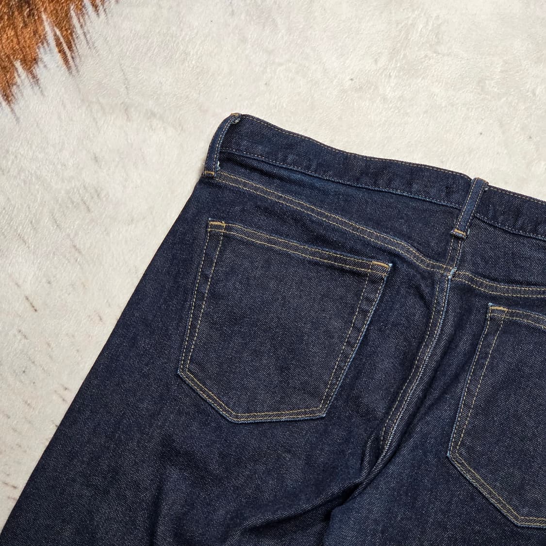 유니클로 스트레이트 진청 셀비지 데님 팬츠 상품이미지5