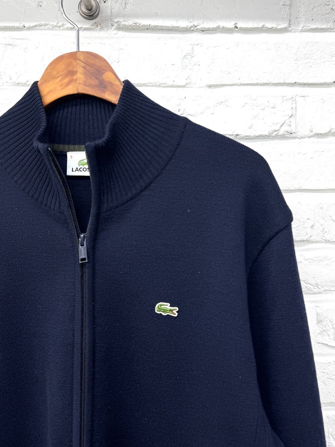 라코스테 네이비 투웨이 니트 집업 상품이미지4