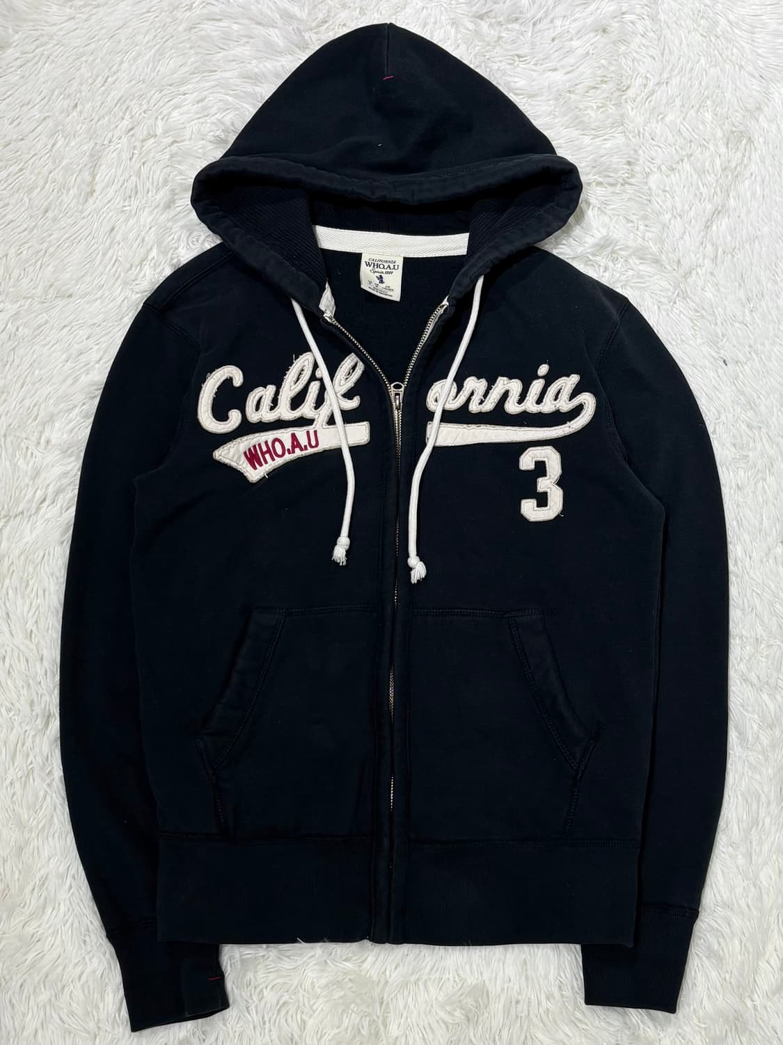 후아유 블랙 빅로고 후드집업 상품이미지3