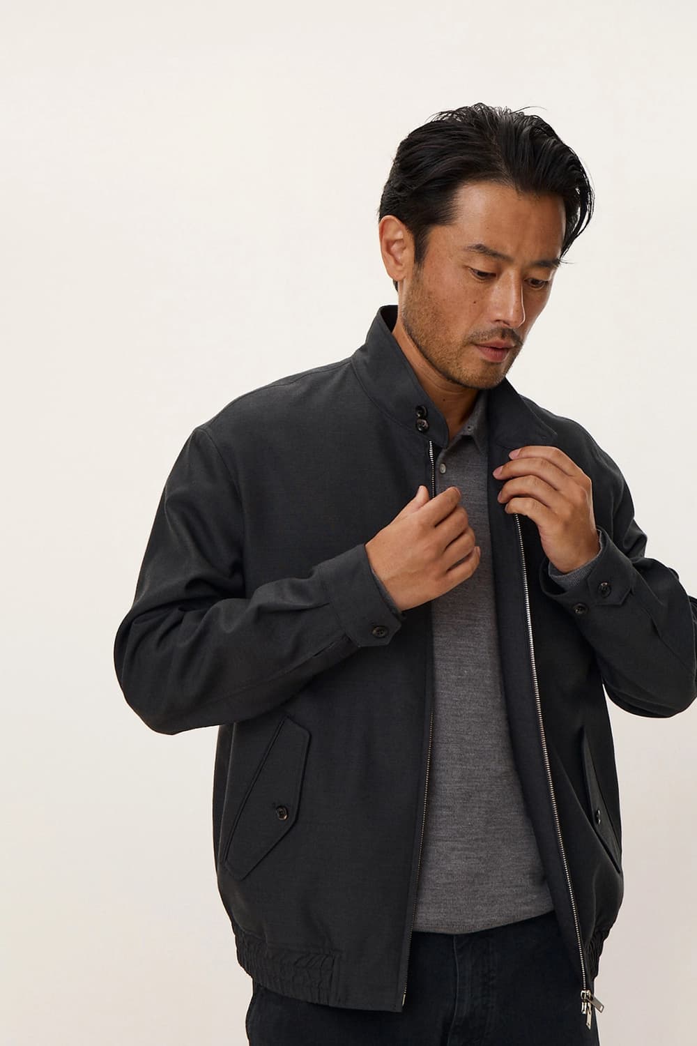 포터리 개버딘 울 해링턴 자켓 상품이미지4