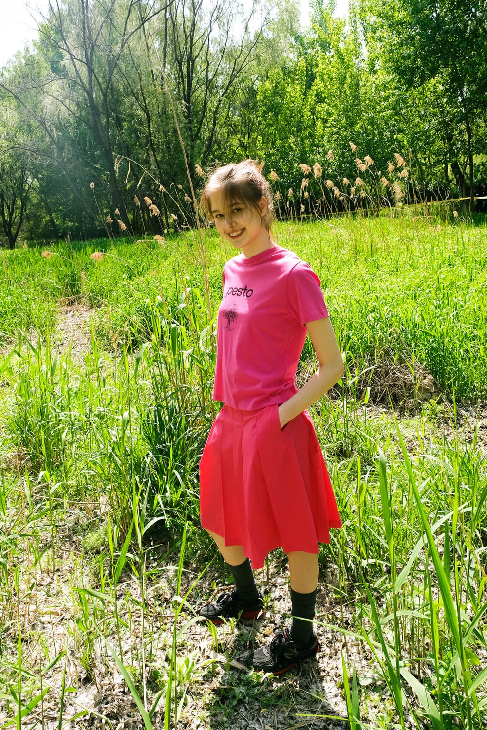 [페스토] 플리츠 미디 스커트 (HOTCANDY) 상품이미지1