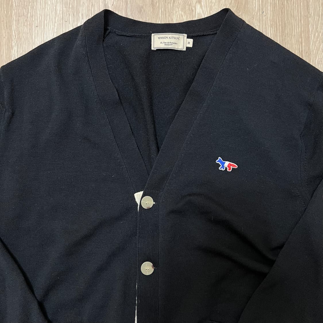 메종키츠네 자수 브이넥 니트 가디건 M 상품이미지2