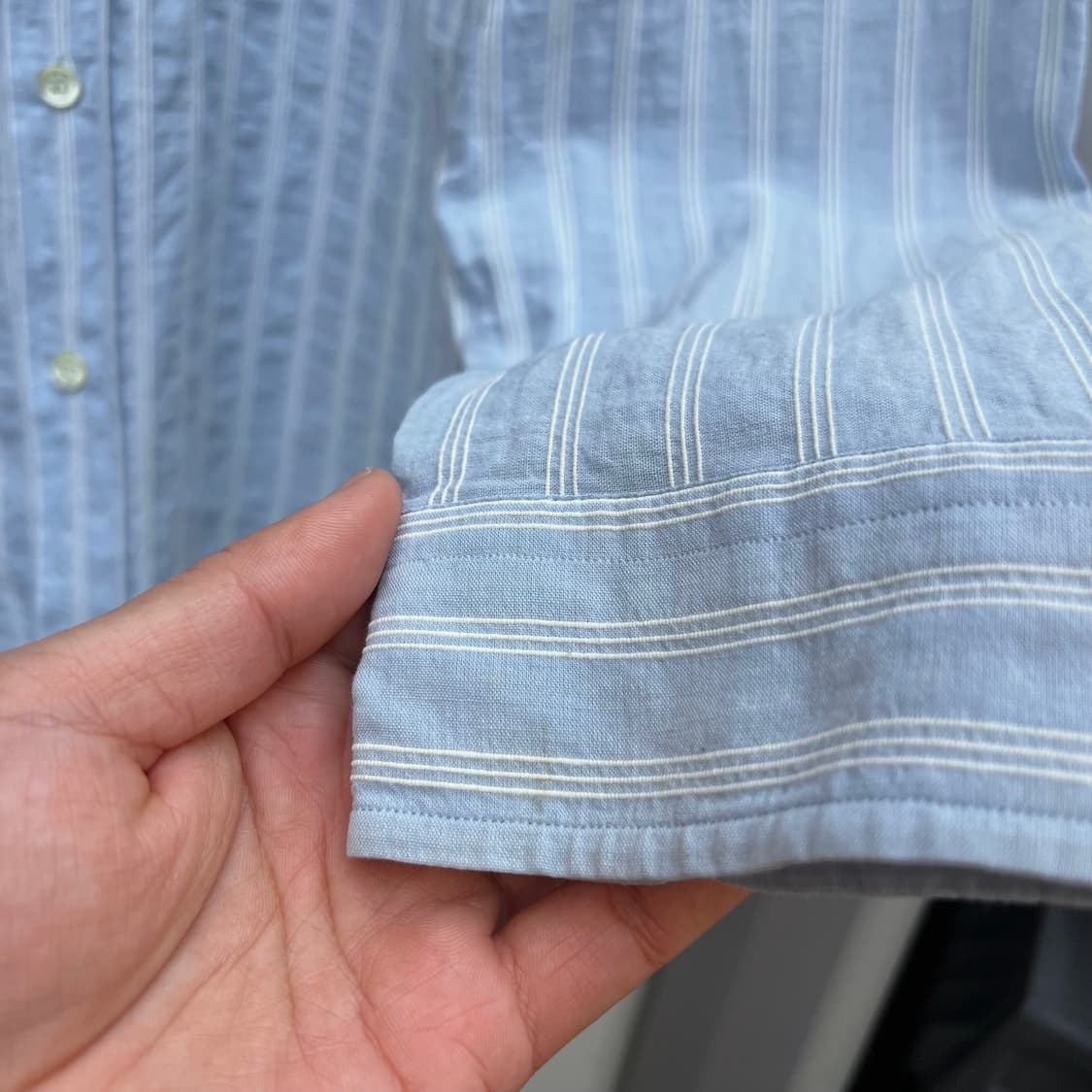 90‘s 엠포리오 아르마니 자가드 스트라이프 셔츠 상품이미지4