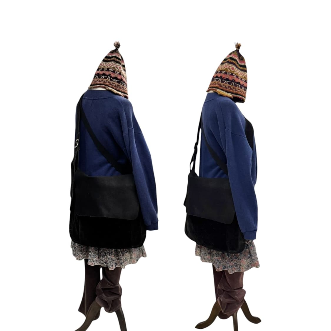 포터 레더 스웨이드 숄더백 블랙 상품이미지10