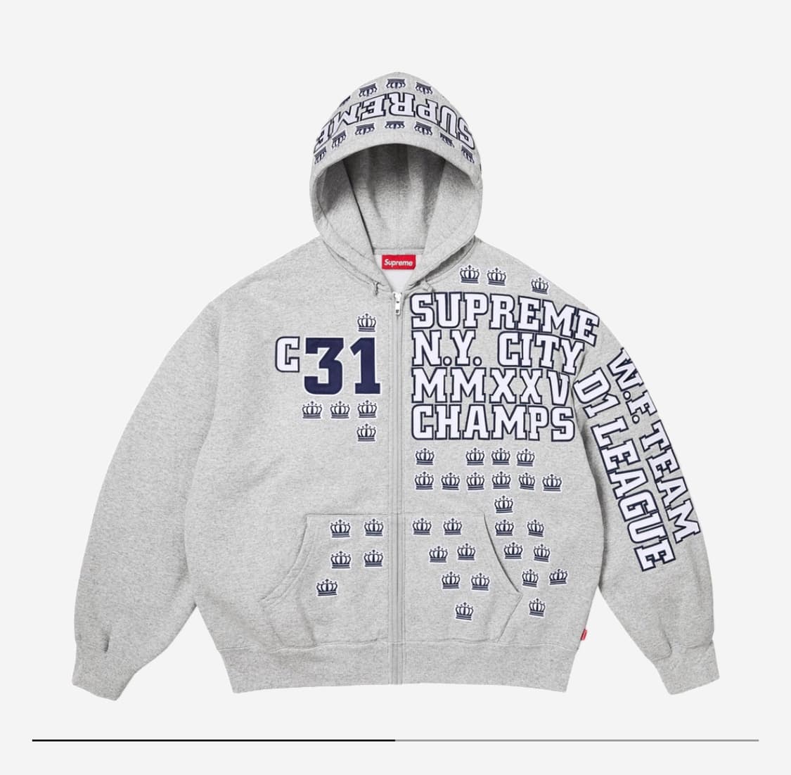 슈프림 supreme League Champs Zip Up 그레이L 상품이미지1
