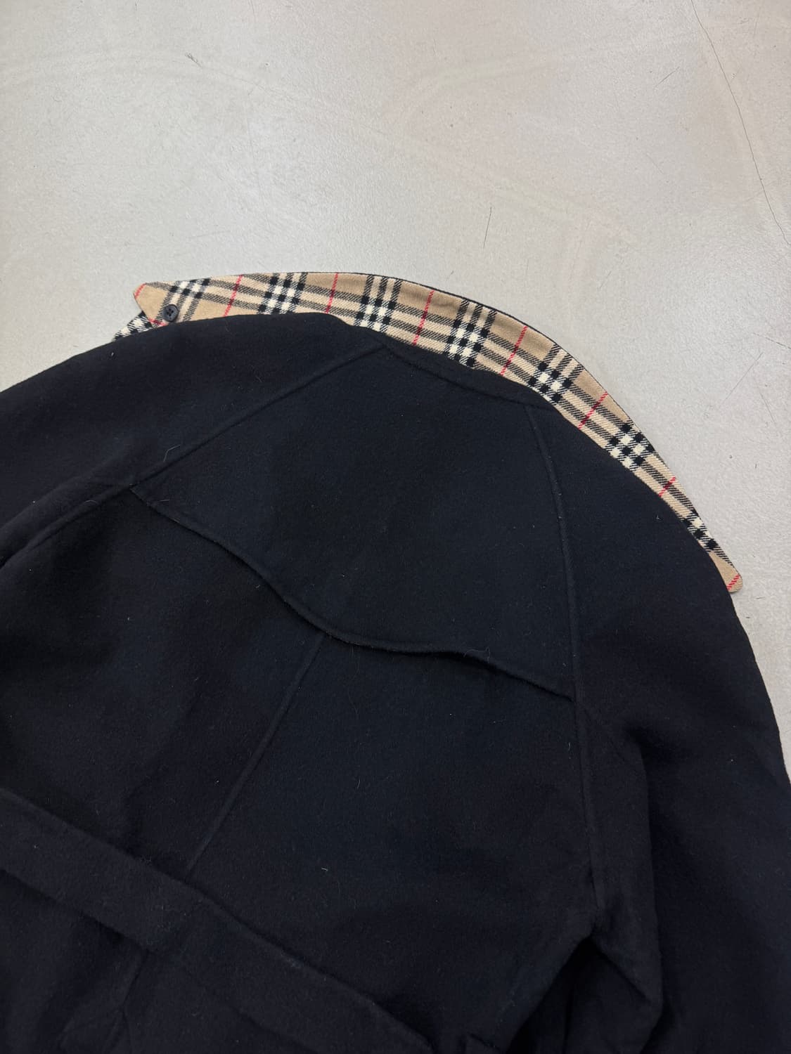 버버리 블랙 라벨 울 노바체크 코트 M 상품이미지6