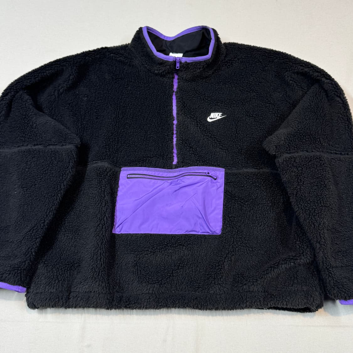 XXXL) 나이키 플리스 후리스 블랙/퍼플 반집업 아노락 상품이미지2