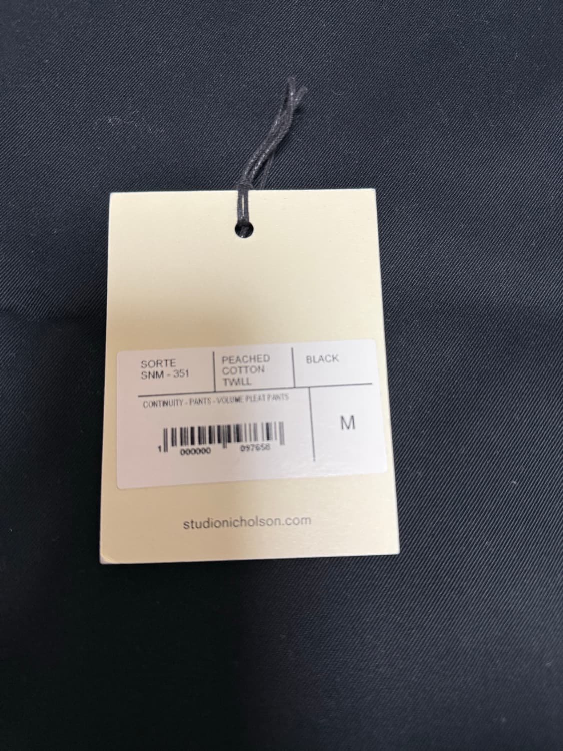 [M] 스튜디오 니콜슨 소르테 팬츠 블랙 상품이미지6