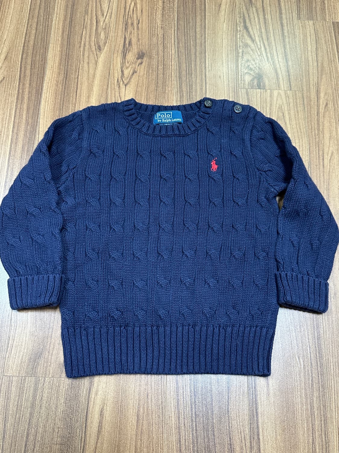 폴로 랄프로렌 베이비 네이비 꽈배기 니트 24M 상품이미지7