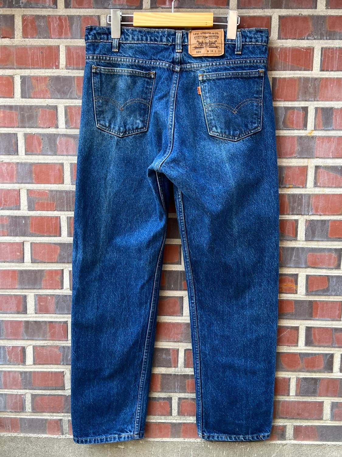 90's [34x30] 리바이스 505 오렌지탭 블루 데님 팬츠 상품이미지8