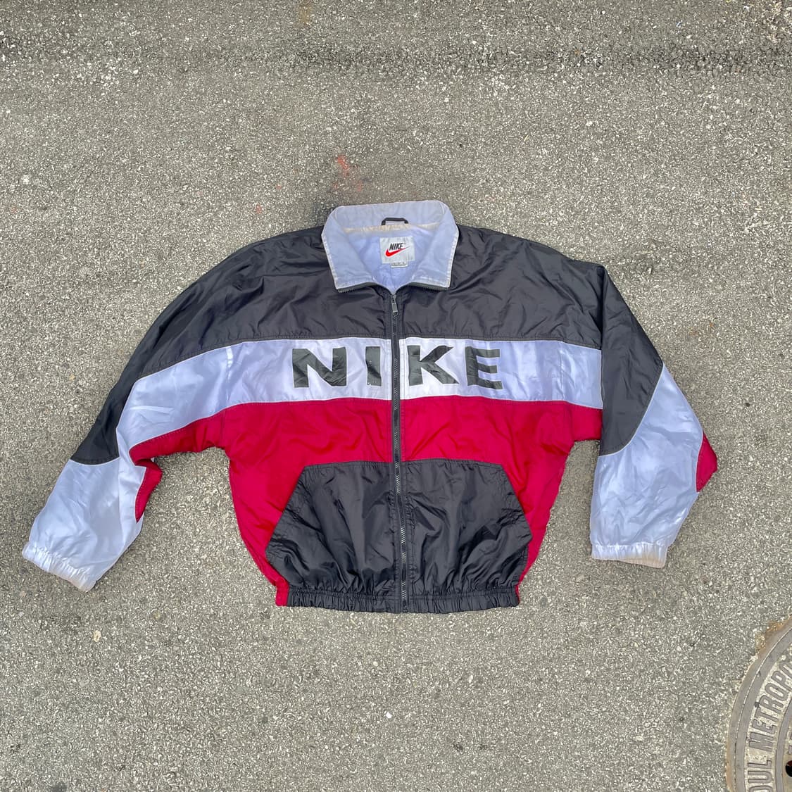 90s 나이키 대대장 스펠아웃 빅로고 트랙자켓 올드스쿨 바람막이 XL 상품이미지4