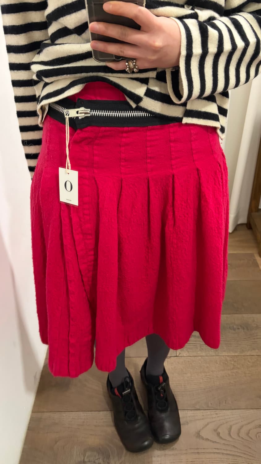 Zipper Detail Fulling Wool Skirt 상품이미지3