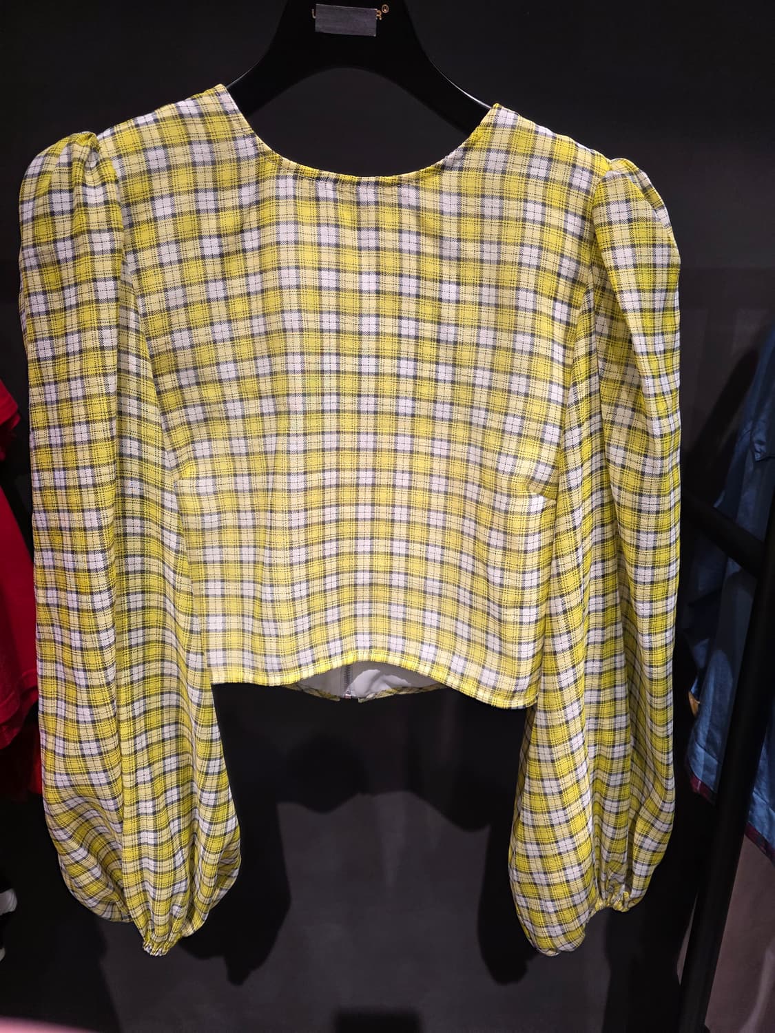 Ganni 체크 엘로우 블라우스 상품이미지1