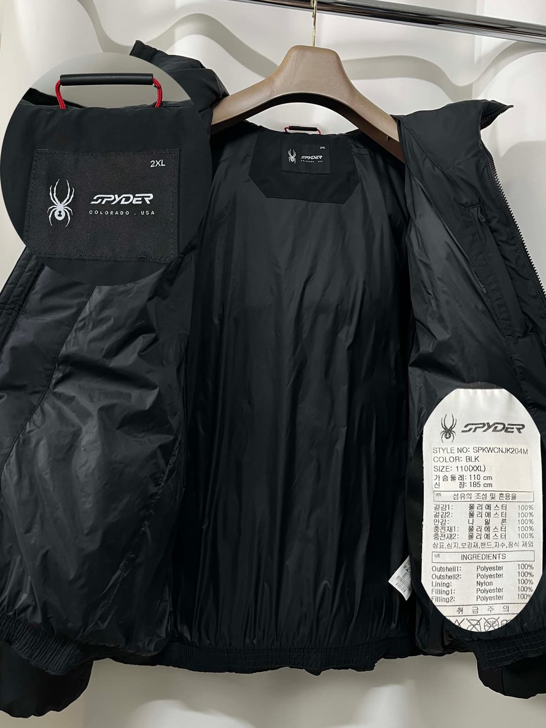 스파이더 블랙 프리마로프트 패딩 자켓 상품이미지3