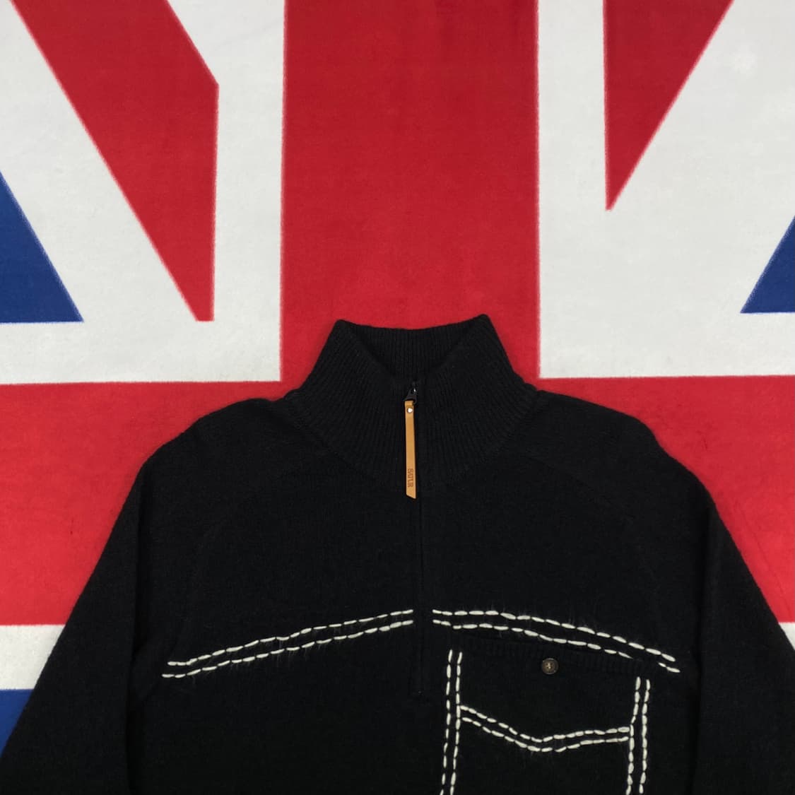 세터 포켓 스티치 하프집업 니트 L 실측 XL  상품이미지3