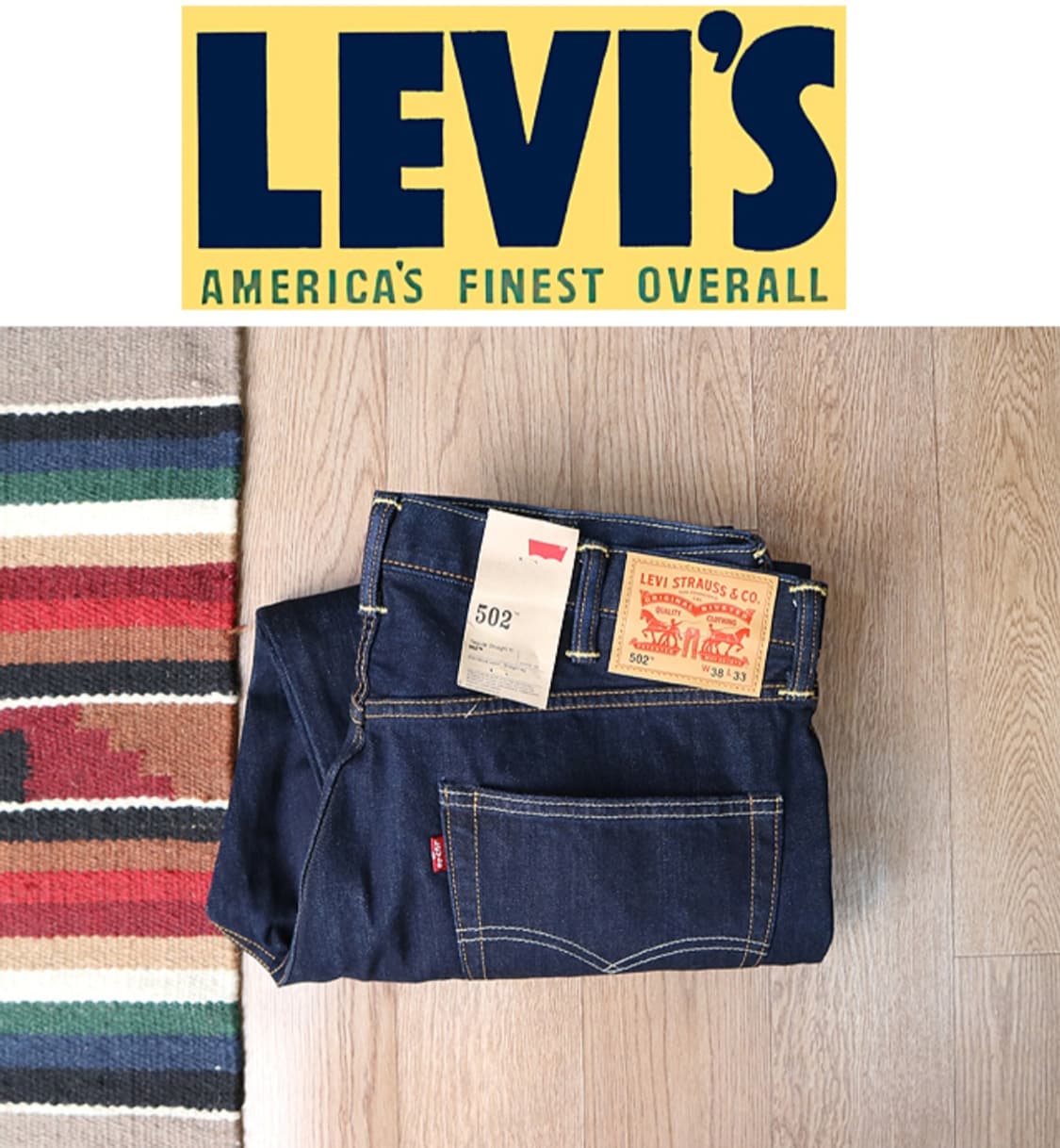 LEVIS 리바이스 502 인디고 진청 데님 38사이즈 새제품 상품이미지1