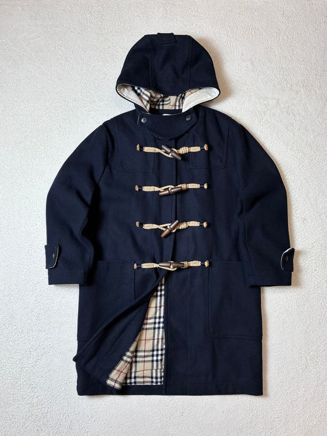 DOVER 안감 오버핏 체크 울 더플 코트 PN7201 상품이미지1