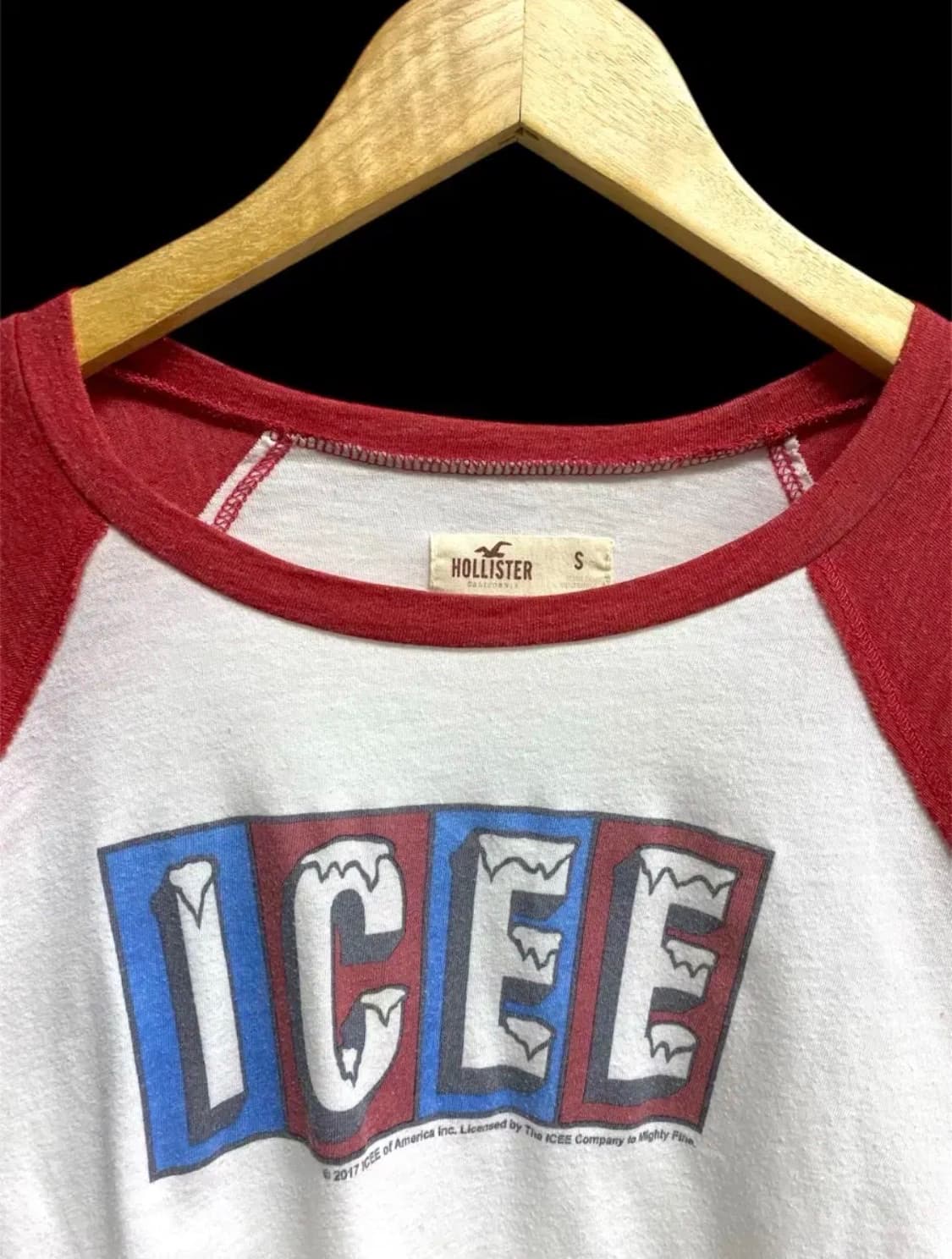 Hollister ICEE 래글런 크롭 티셔츠 S 상품이미지4
