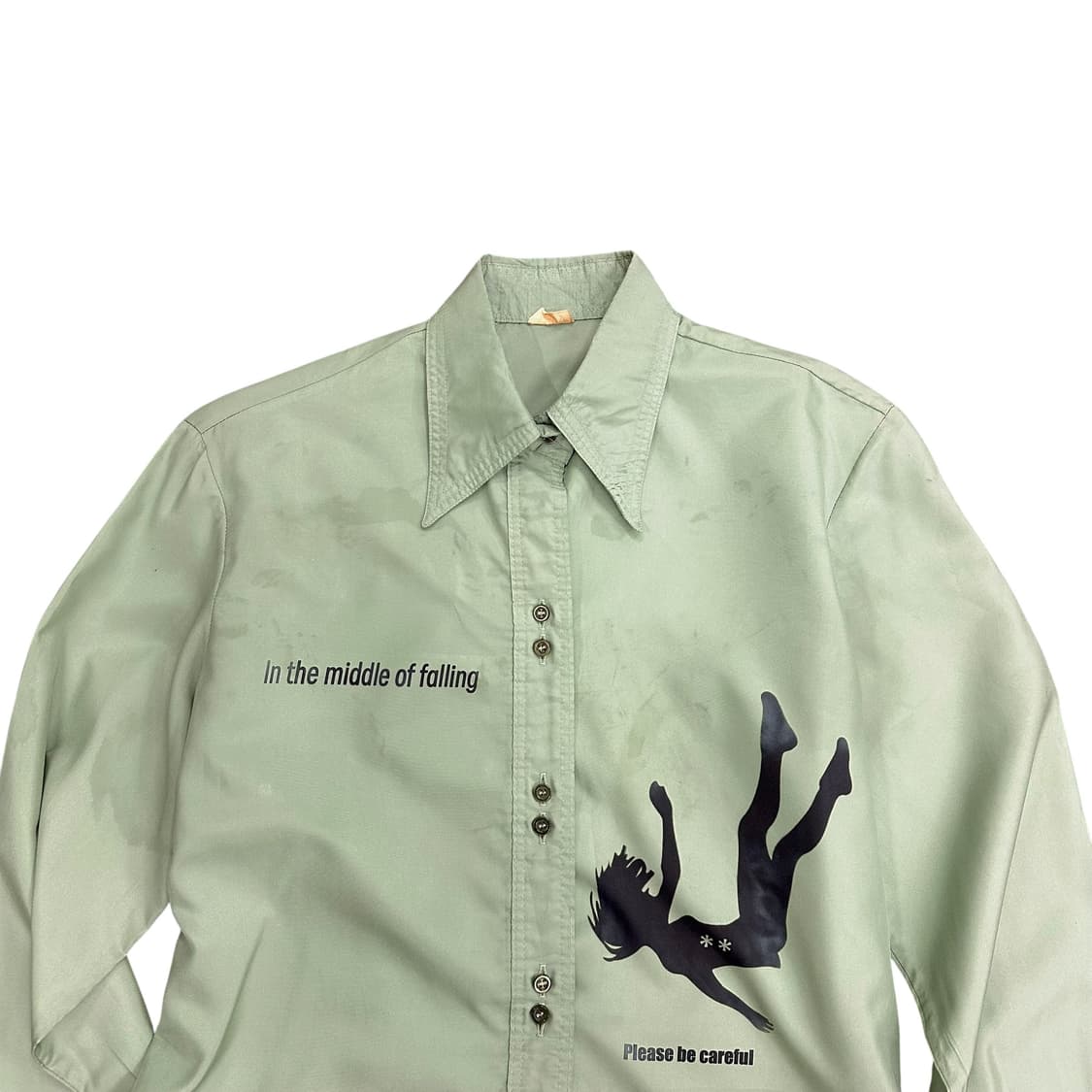 Drop Printing Olive Satin Shirt 상품이미지3