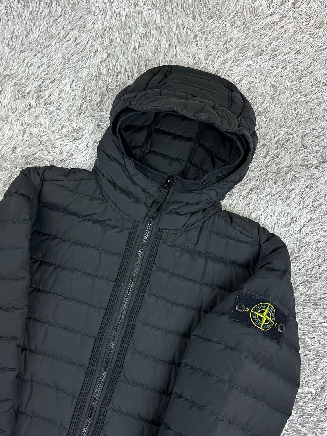 [S] 정품 스톤아일랜드 21FW 와펜 텔라 블렌드 경량패딩 자켓 블랙 상품이미지1