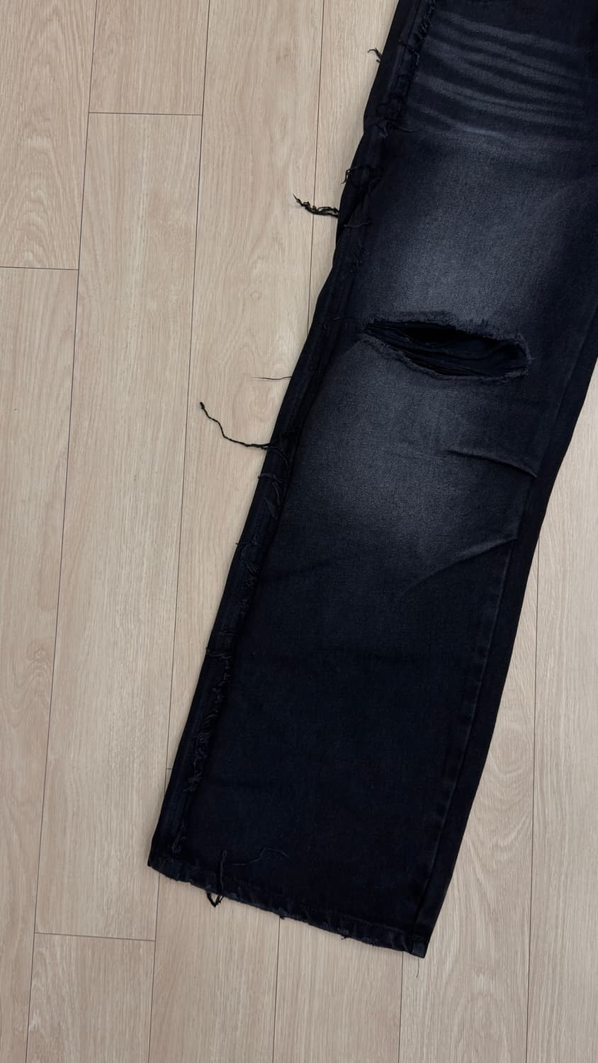 마뗑킴 데미지 워싱 와이드 데님 S사이즈 상품이미지3